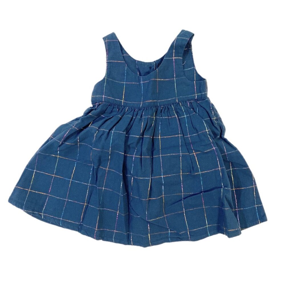 NWT Tea Collection Metallic Grid Dress Size 18-24 Months